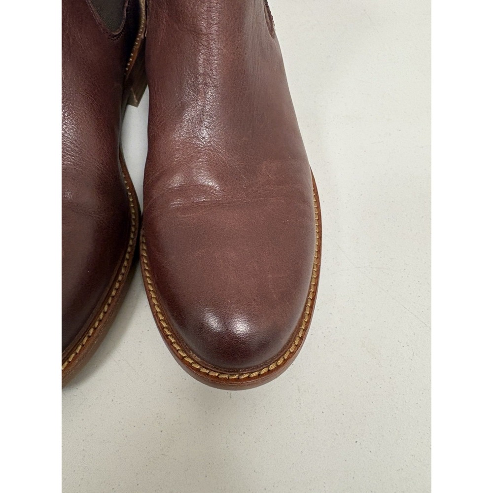 Sofft Brown Leather Pamela Chelsea Ankle Boot Slip On Block Round Toe 9.5M - Picture 4 of 8